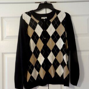 Croft & Barrow argyle  cardigan sweater  Sz- M